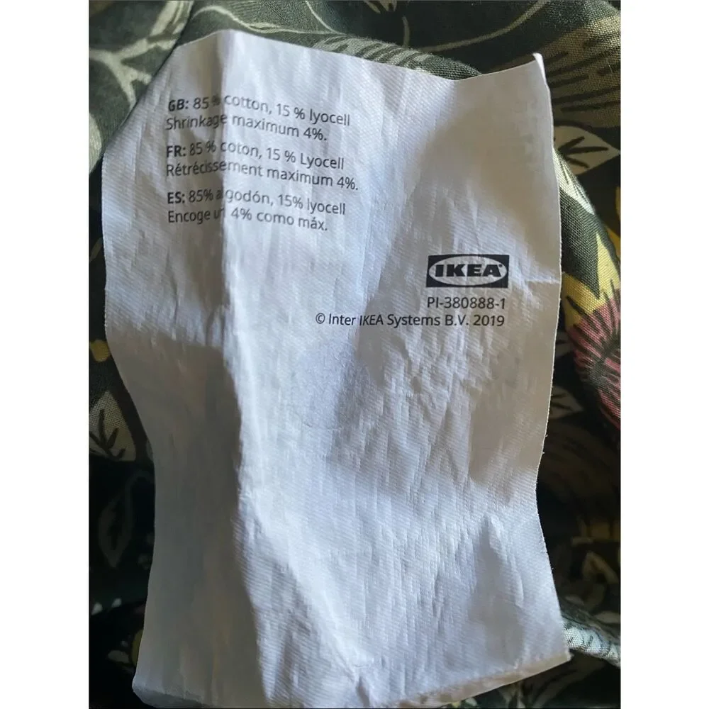 IKEA KÄRRDUNÖRT Olive Green Floral Pillowcases